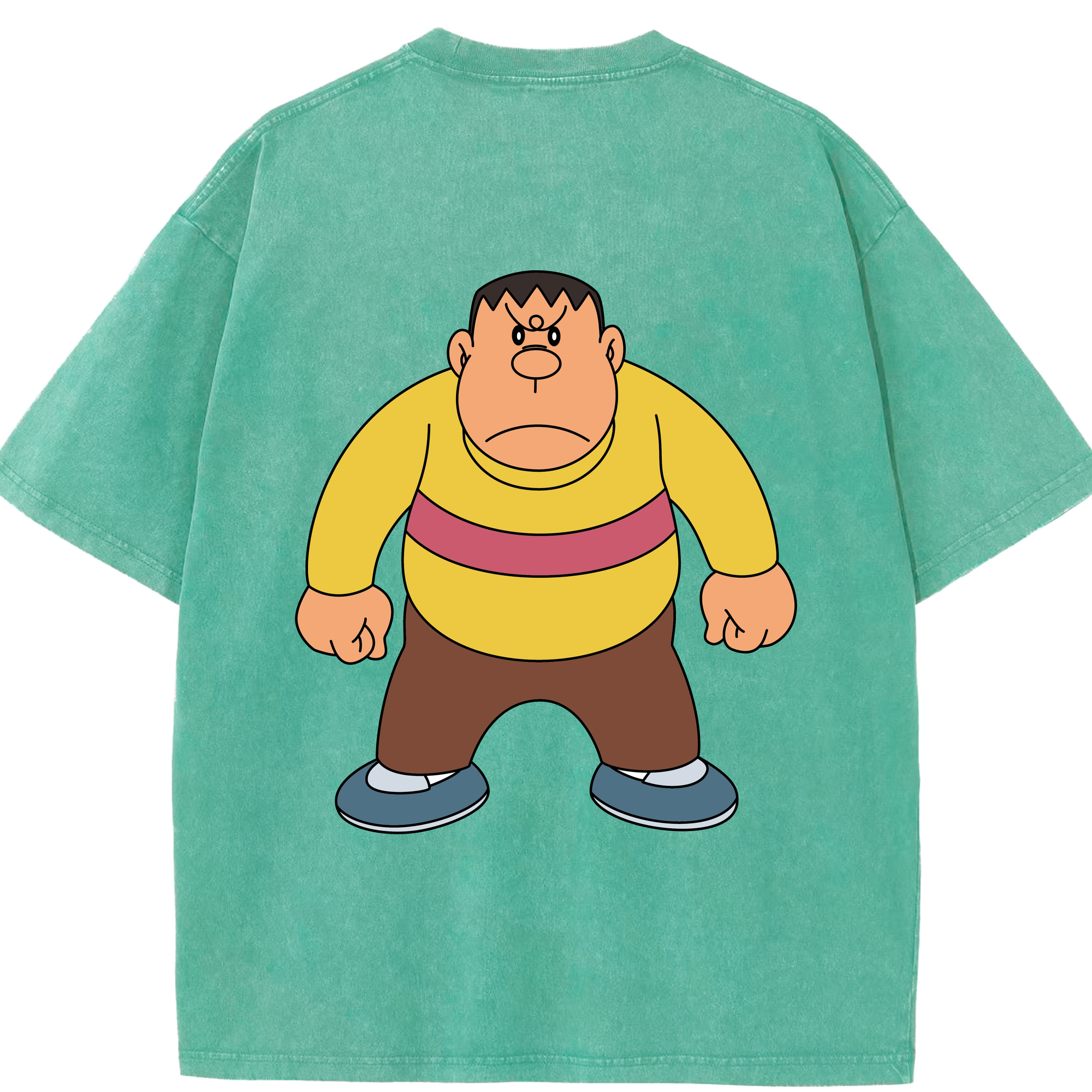 （画像用） ドラえもん 剛田武 Doraemon Gouta Takeshi 綿100% ヴィンテージ風 半袖Tシャツ（背面プリント）
